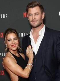 Elsa Pataky and Chris Hemsworth attend the red carpet screening of Interceptor at The Ritz on May 25, 2022