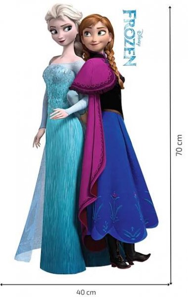 Samolepka na zeď "Elsa a Anna" 40x70 cm