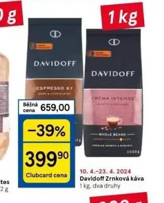 Tesco Davidoff zrnková káva nabídka