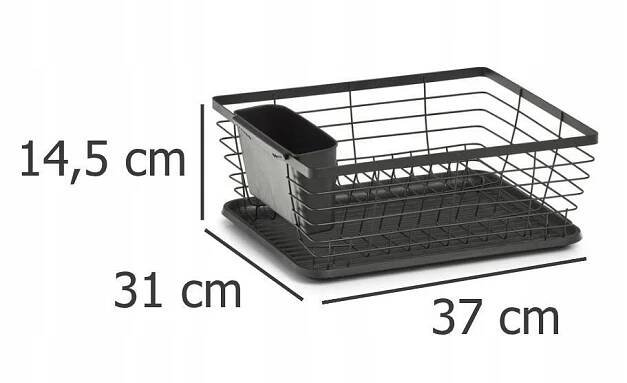 SUŠIČKA ODKAPÁVAČ NA NÁDOBÍ PŘÍBORY ČERNÁ RETRO Výška výrobku 14.5 cm