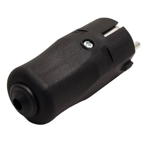 Konektor síťový 250V/16A, samec, CEE 7/7, na kabel, černý (960.101)