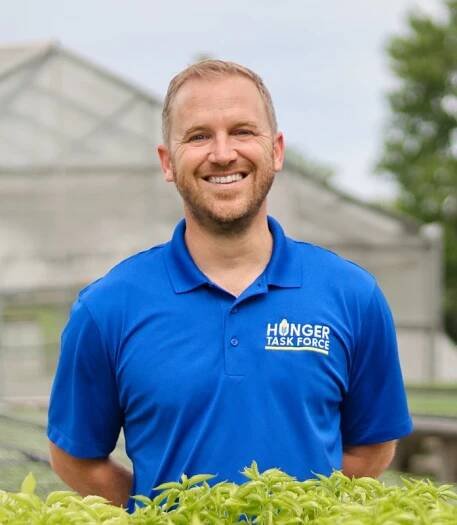 Matt King, CEO of Hunger Task Force, on a 208-acre Hunger Task Force Farm in Franklin, Wisconsin, which offers a unique source of fresh produce for the community. Photos courtesy of Hunger Task Force.