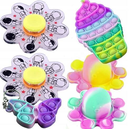6x POP IT FIDGET PUSH BUBBLE Chobotnička MAČKACÍ HRAČKY