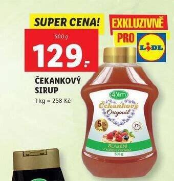 Lidl Čekankový sirup nabídka