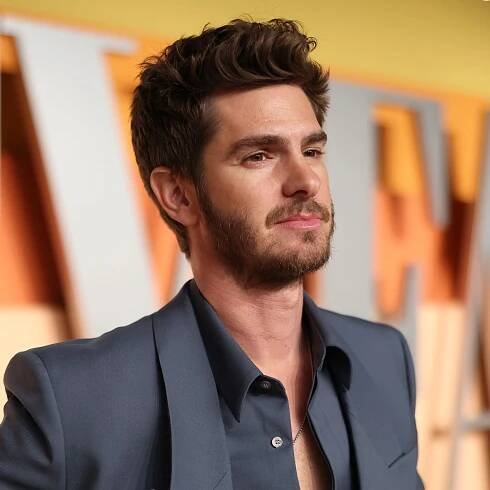 Andrew Garfield is trying to make your grey suit jealous (and frankly, it's working)