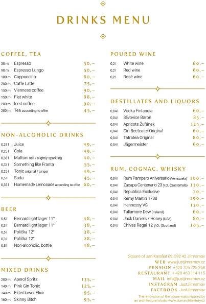 Menu - Just Jimramov