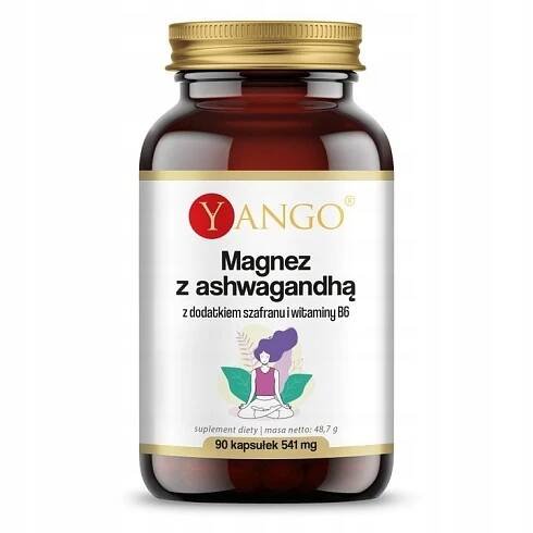 Yango Hořčík s ašvagandou, šafránem a vitamínem B6 (90 Kapslí )
