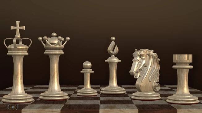Chess Set 3D model made in Motion