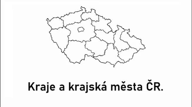 Kraje a krajská města ČR - mapa.