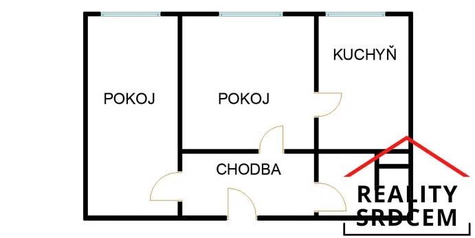 Pronájem bytu 2+1, 44 m2, ul. Mánesova, Ostrava