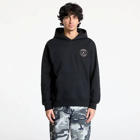 Mikiny Jordan Paris Saint-Germain Men's Fleece Pullover Hoodie Off Noir/ Black