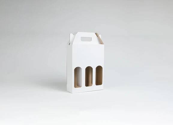 Papírová krabice na 3 lahve piva BEERBOX WHITE - 21 x 27,5 x 7 cm