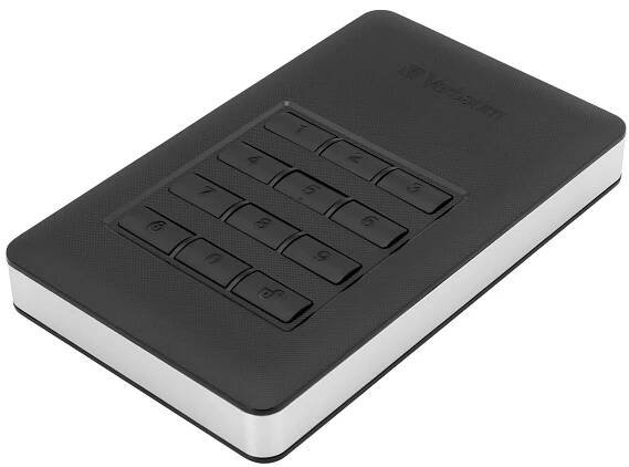 Externí disk Verbatim 2TB Secure 2,5 USB 3.1 černý šifrovaný