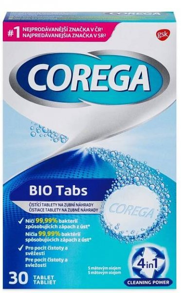 Corega Bio Antibakteriální tablety 30 ks