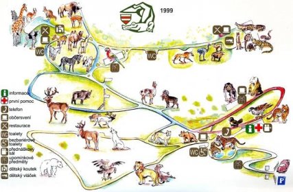 Map of Zoo Brno - 1999