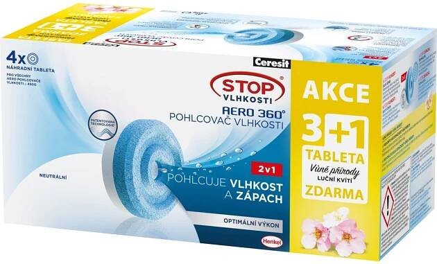 Ceresit Stop vlhkosti Aero 360° odvlhčovač náplň, luční kvítí 4× 450 g