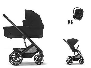 CYBEX Balios S Lux + Cot S Lux Travel Set Aton S2 i-Size moon black 2023