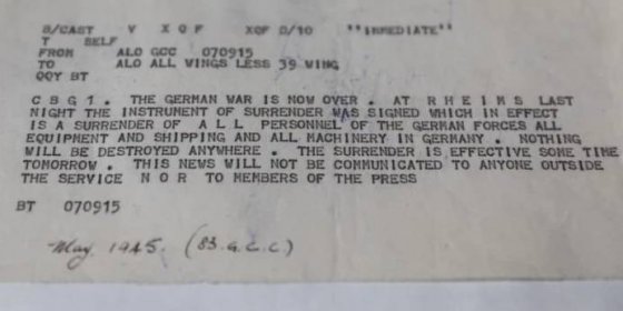 Rozšifrovanou německou zprávu – přímo její originál – má válečný veterán stále ve svém držení. Odmítá ho dát do muzeí, chce ji zachovat v rodině.
