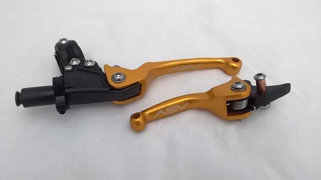 sklopné páčky pitbike ALU CNC racing zlaté