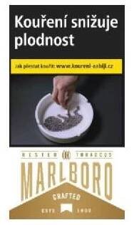 Kartonové balení tvrdá krabička cigarety s filtrem Marlboro Crafted Gold 100's kolek R 156 Kč 10x20 ks