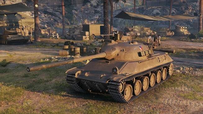 Tank T-50/51, spojený projekt firem Škoda a ČKD jako 3D model ve hře World of Tanks