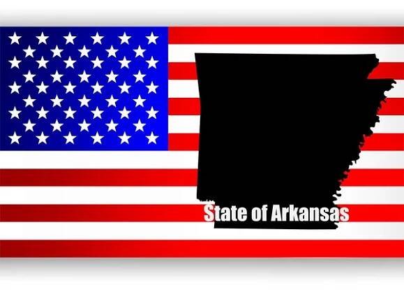 Mapa z amerického státu arkansas — Ilustrace