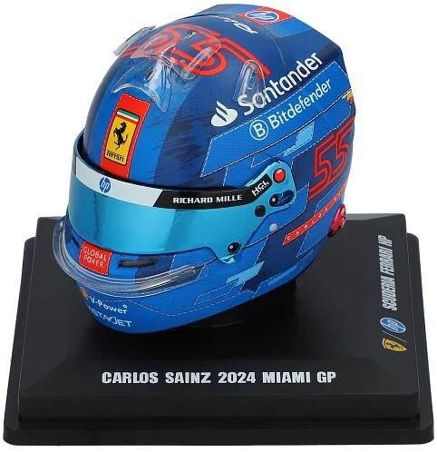 Spark Models Carlos Sainz Scuderia Ferrari Miami Grand Prix 2024 1:5 Scale Helmet