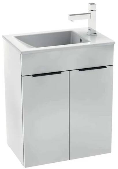 Jika Cube Skříňka s umyvadlem 50,5x33,5x62,2 cm, 2x dvířka, bílá/ bílá lesk - H4536411763001 | KOUPELNY-CZ.cz