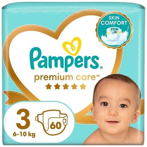 Pampers Premium Care plenky vel. 3, 6-10 kg, 60 ks