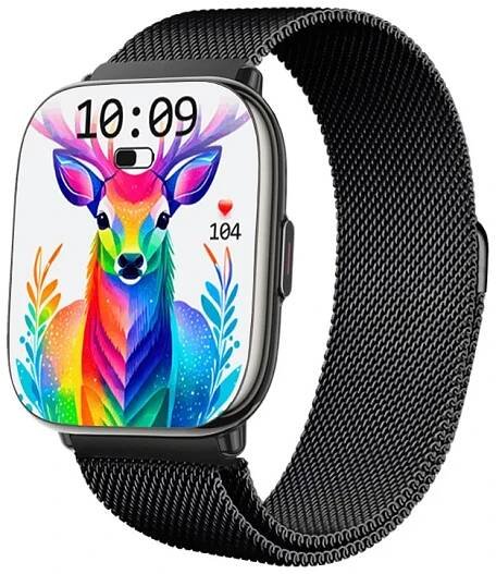 Chytré hodinky Madvell Nova s bluetooth voláním černá s kovovým magnetickým řemínkem