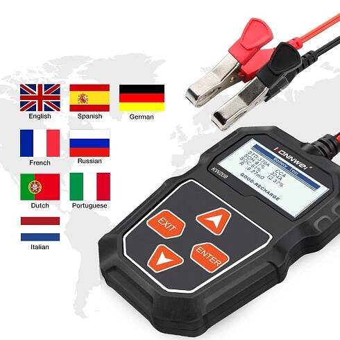 KONNWEI KW208 Car Battery Tester 12V 100 to 2000CCA Cranking Charging Circut Tester Battery Analyzer 12 Volts Battery Tools