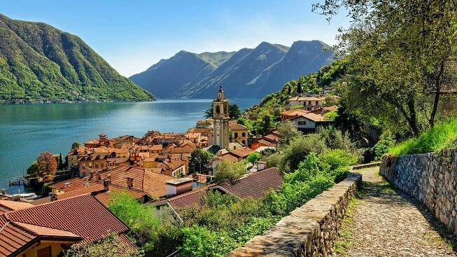 A lakeside town by Lake Como