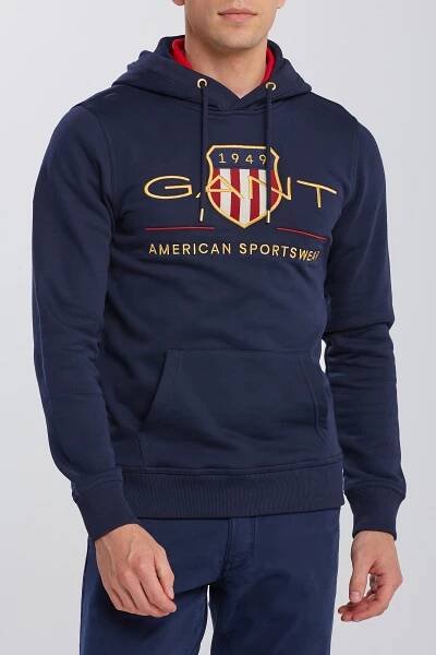 MIKINA GANT ARCHIVE SHIELD HOODIE EVENING BLUE