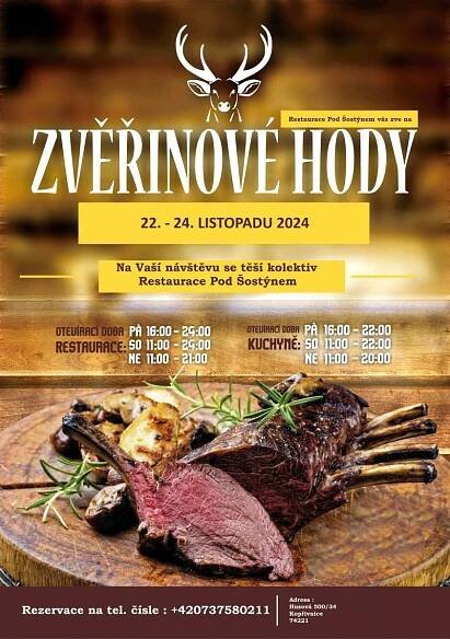 GASTRO AKCE: Zvěřinové hody 2024