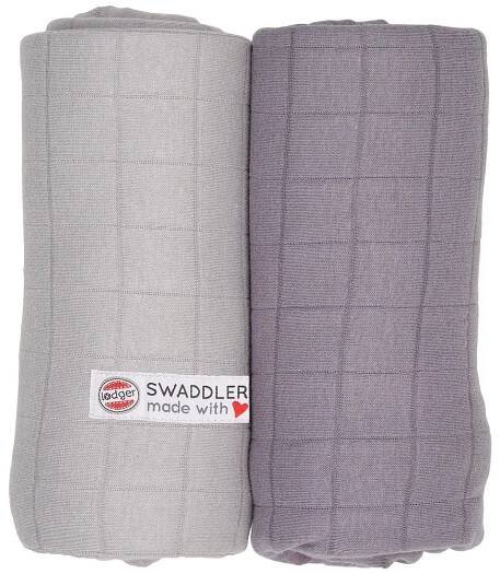 LODGER Osušky Swaddler Solid 2 ks Mist/Donkey 120x120 cm