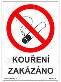 Kouření zakázáno, plast 148 x 210 x 2 mm A5