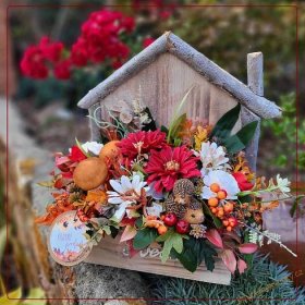 Podzimní dekorace - Podzimní domeček u ježečků