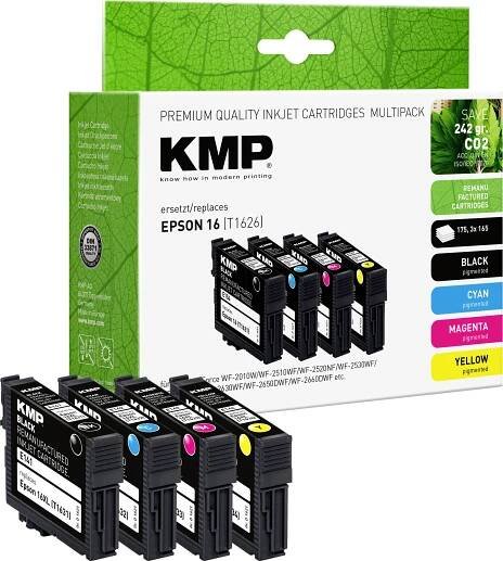 KMP Ink náhradní Epson 603XL, T03A6, T03A1, T03A2, T03A3, T03A4 kompatibilní kombinované balení černá, azurová, purppuro