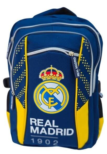 Školní Batoh Sportovní Modrožlutý Real Madrid Tříkomorový Na Posuvník