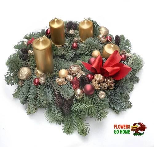 Adventní věnec zlatý