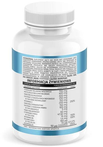 FLEX PLUS 90 kap KOLAGEN MSM GLUKOSAMIN CHONDROITIN KLOUBY KOSTÍ | INSPORT Kód výrobce KADZIDŁOWIEC INDYJSKI KWAS HIALURONOWY
