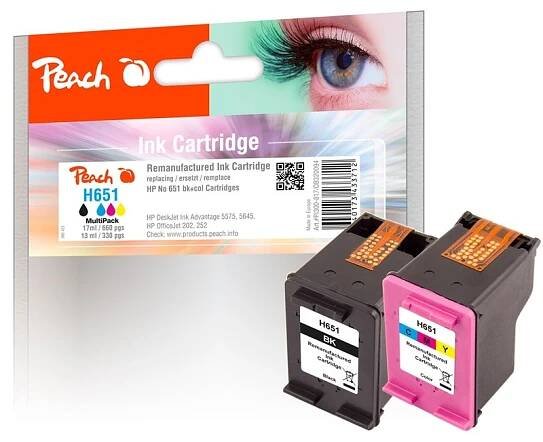 PEACH kompatibilní cartridge HP No 651 MultiPack, black, color