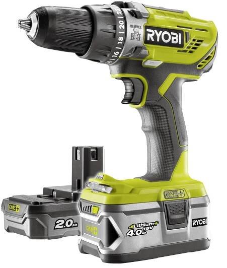 Ryobi ONE+ akumulátorová příklepová vrtačka R18PD3-242S 1x 4 Ah + 1x 2 Ah od 4 277 Kč