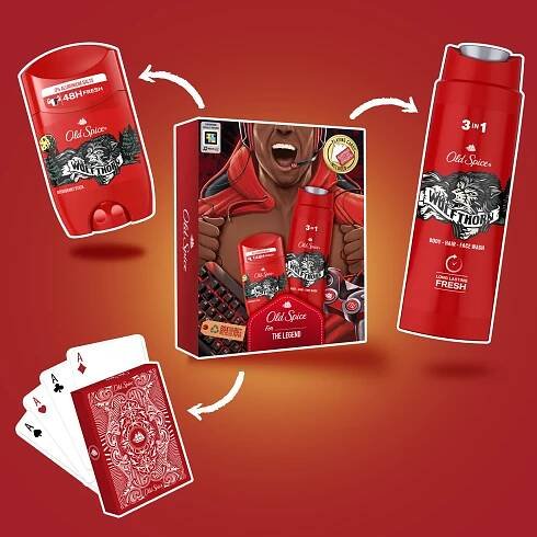 Kazeta OLD SPICE Wolf Thorn (stick 50 ml + spg 250 ml + hrací karty) 149 Kč