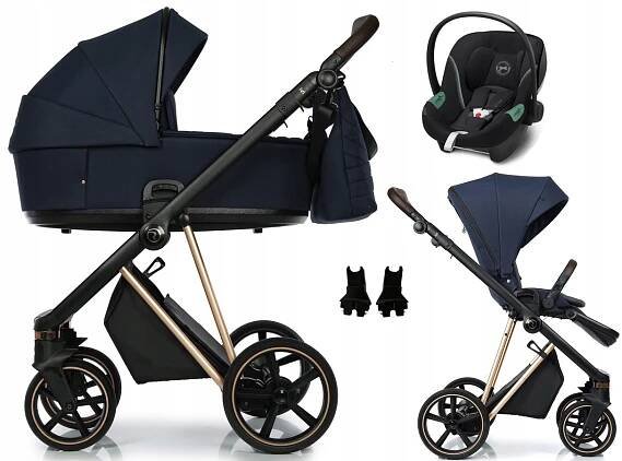 KOČÁREK ROAN IVI 2.0 AUTOSEDAČKA CYBEX ATON S2 3v1 ADAPTÉRY MYSTIC BLUE ROSE GOLD