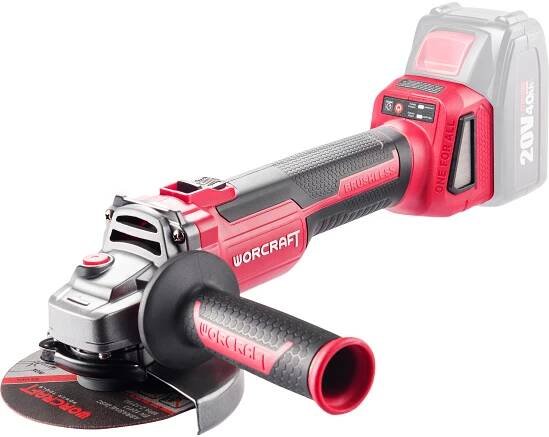 AKU bruska úhlová, 125mm, 20V, bez bat. a nab., BRUSHLESS, WORCRAFT CAG-S20LiBH-125