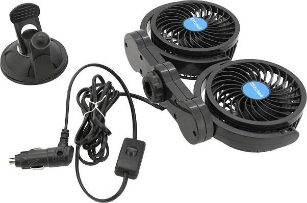 Ventilátor MITCHELL DUO 2x108mm 12V přísavka