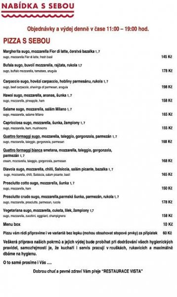 Denní menu s sebou – Restaurace Vista
