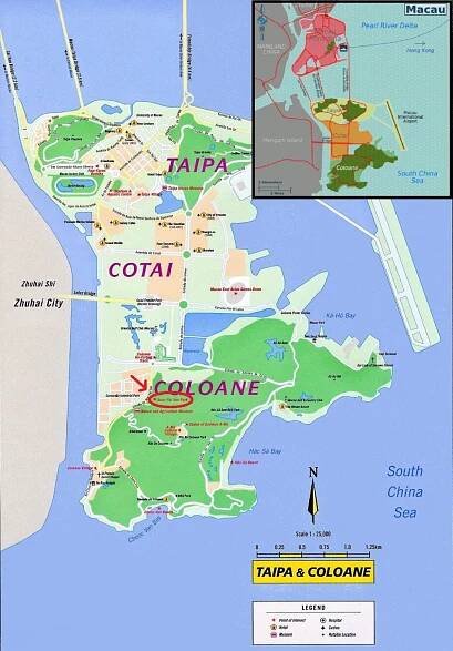 mapa Macau ferry 