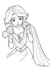 Omalovánka Smutná Princezna Rapunzel